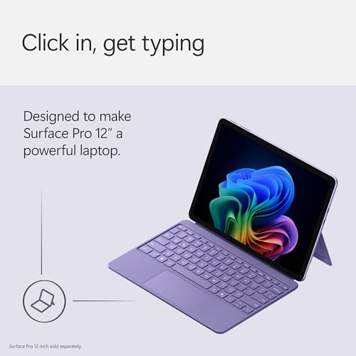 Microsoft Surface Pro Keyboard for Surface Pro 12" Device, Keyboard Only, Alcantara Material, Violet - image 5