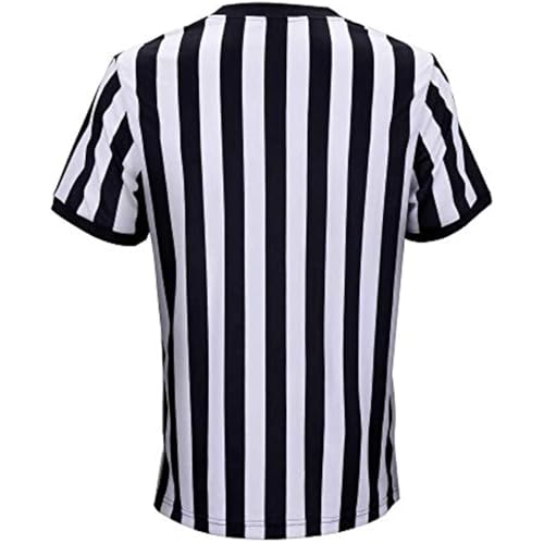 allentian Men Referee Shirt, Official Black Stripe Ref Umpire Jersey, Pro-Style V-Neck Uniform, Basketball, Football