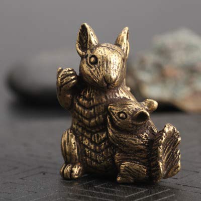 Décoration en Bronze Antique, écureuil Enfant, cuivre Pur, 12 Signes du Zodiaque, Lapin, Animal de Compagnie pour Le thé, Collection Xiangto rétro en Bronze