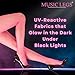 Music Legs 2 Pair UV Reactive Fishnet Thigh Highs - Glows in the Dark Under Black Light - Sexy Unique Women’s Hosiery- for Raves, Clubs and Parties- Cosplay/Bedroom Accessory - 1 Pink, 1 Orange