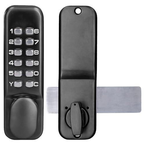 Cerradura de Código Mecánico, Cerradura Digital para Puerta, Cerradura de Combinación de 1-11 Dígitos Cerradura de Código, para Puertas de 30-60 mm de Espesor, para Hogarn Garaje Hotel (negro)