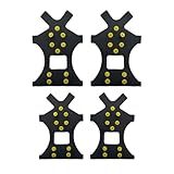 2Pares Crampones Antideslizantes para Zapatos de Montaña con 10 Dientes, Garras de Hielo para Senderismo, Nieve y Hielo, Tacos Antideslizantes Universales para Trekking y Actividades al Aire Libre