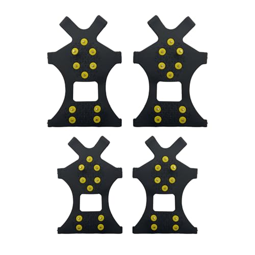 2Pares Crampones Antideslizantes para Zapatos de Montaña con 10 Dientes, Garras de Hielo para Senderismo, Nieve y Hielo, Tacos Antideslizantes Universales para Trekking y Actividades al Aire Libre
