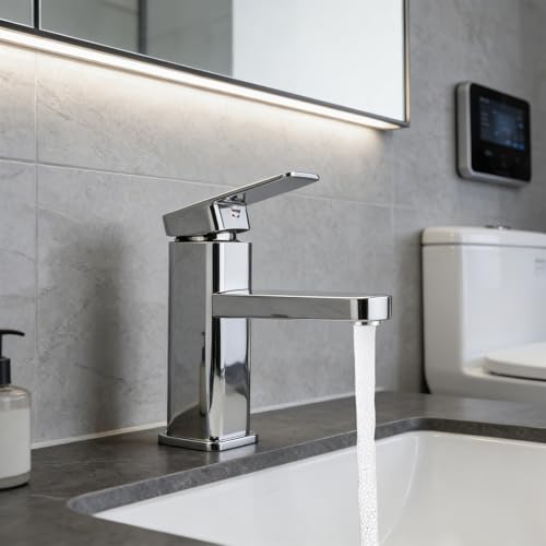 Mitigeur de lavabo chaud et froid avec commande fluide en laiton