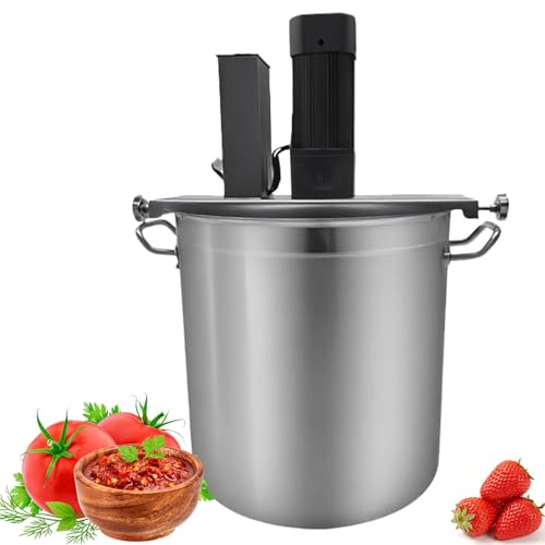 Mezclador de alimentos eléctrico comercial, olla de acero inoxidable con raspador de 4 cuchillas, motor de cobre puro for base de olla caliente, salsa, equipo de procesamiento de cocina