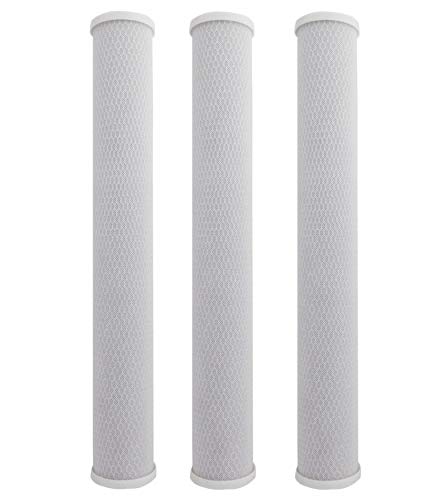 Pack of 3 Whole House 20" x 2.5" Replacement Carbon Block CTO Chlorine Taste and Odor Removal Filter 5 Micron