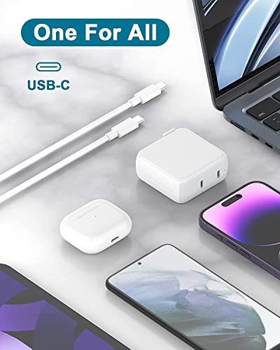Image of Charger for MacBook Air MacBook Pro 13 14 15 16 inch 2024 2023 2022 2021 2020 2019, M1 M2 M3, iPad Pro Air Mini, iPhone 15 Pro Max Plus, 67W Dual Port USB C Power Adapter, 6.6FT USB-C Charging Cable