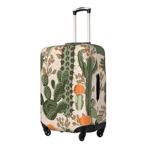 Green Cactus Print Luggage Suitcase Cover Protector Luggage Washable Covers With Concealed Zipper2
