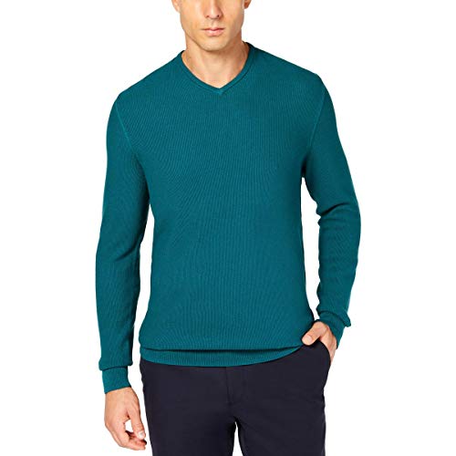 Tasso Elba Mens Seed Stitched Supima Cotton Sweater Green XL