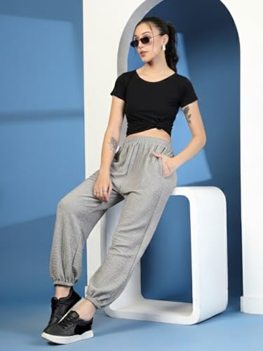 Image of UZARUS Women's Ultra-Soft Baggy Fit /Relaxed Fit Joggers with Side Pockets & Gripped Hem