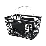 mophrati Cesta de la compra negra, resistente y fácil de transportar. Cesta ligera para la compra. Diversos artículos para que comprar sea más cómodo y sin preocupaciones. Con asas, reutilizable.