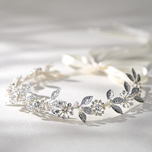 Sweetv Bridal Headpieces For Wedding Headband And Earrings Set, Handmade Wedding Hair Accessories For Brides #TOP2