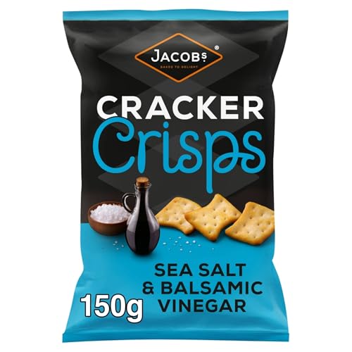 JACOB'S Cracker Crisps Salt and Balsamic Sharing Bag, 150 g (Pack of 1)