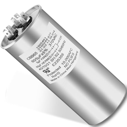 3312195.000 RV AC Air Conditioner Motor Capacitor 60/5 MFD for Dometic AC Motor Capacitor, 3312195000 RV AC Air Conditioner Parts
