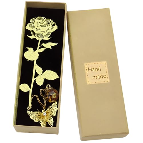 QOWIJEX - Marcador de 1 pieza de metal, marca de página,