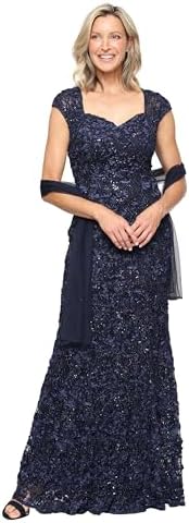 Alex Evenings Women's Long Sleeveless Mother of The Bride Dress w...