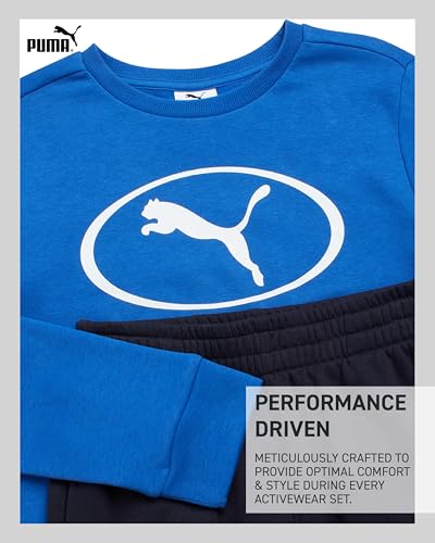 PUMA Boys Sweatpants Set - 2 Piece Soft Fleece Crewneck Pullover Boys Sweatshirts and Jogger Pants Kids Activewear Set (4-16)3