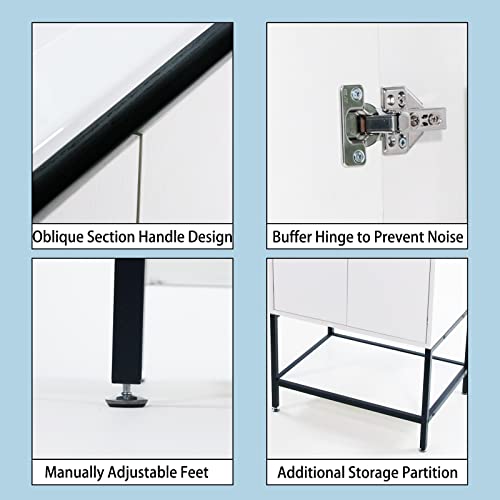 Wonline 24” Bathroom Vanity With Ceramic Sink, Bathroom Mdf Cabinet With White Wash Basin And Modern Design Chrome Faucet For Small Space #TOP6