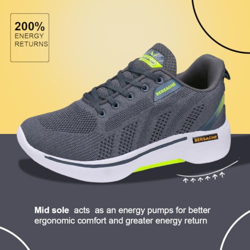 Image of BERSACHE Premium Sports,Gym, Trending, Stylish Running Shoes for Men (Blue)