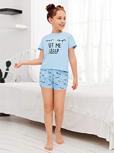 Image of Kingdenergy Girls Summer Cute Print Shorts Set T-Shirt and Short Pant 2 Piece Outfits Clothing Sets