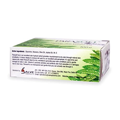Image of Parasoft Moisturising Cleansing Body Soap For Dry Skin, Goodness of Aloe Vera, Glycerine & Vitamin E |Nourishing Daily Bathing Bar For Purification-100 gm (Pack of 2)