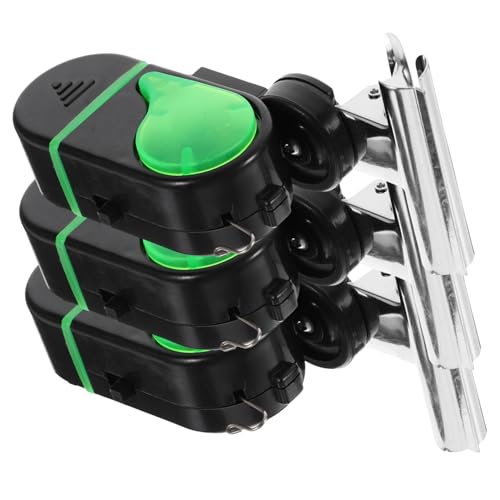 Milisten 3pcs Fishing Rod Alarm with Loud Sound High Sensitivity Electronic Bite Alert for All Anglers Durable Design for Beginners and Enthusiasts Black