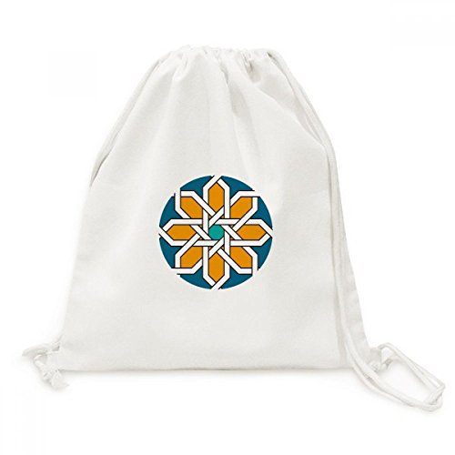 Toile Drawstring Backpack de qualité supérieure au design abstrait géométrique