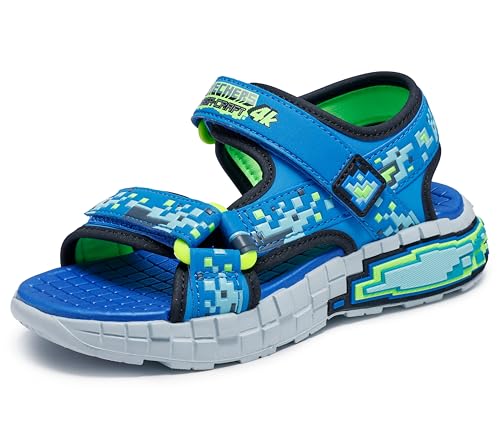 Skechers Baby-Jungen Mega-Splash 4K Flache Sandale, Blue/Lime, 21...