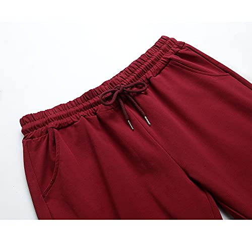 Calça de moletom feminina Hixiaohe de algodão macio capri casual com cordão na cintura Calça de ioga