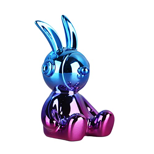 Statue d'animal galvanisée de couleur dégradée (lapin violet bleu) Cover