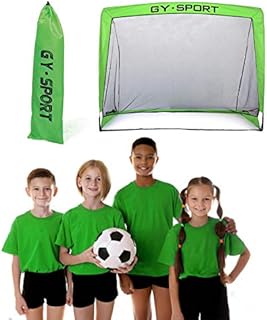 Kidoloop Portable Large Instant Pop Up Football Goals Set, Outdoor & Indoor Kids Fun Soccer Football Set Kids Football Goal Net with Ball and Pump with Bag Sports Football Training Set 120x90x70cm