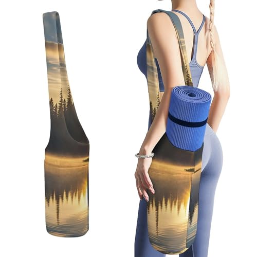 Sac de tapis de yoga en toile avec poche bouteille et compartiment humide pratique