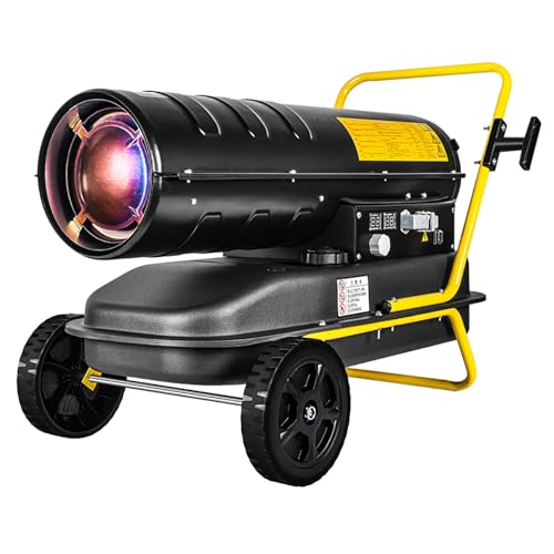 Hoixin Diesel Space Heater Kerosene Space Heater 38-litre fuel tank 30kW power output Airflow 730m³/h Fitted with castors at base Easy to move Suitable for a variety of settings