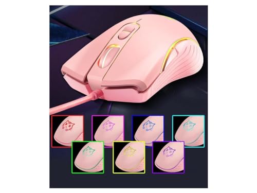 CORN Gaming Wired USB Mouse, 2400DPI 4 Adjustable Levels, Ergonomic Slient Mouse for PC/Desktop/Laptop - Pink Cat - Image 6