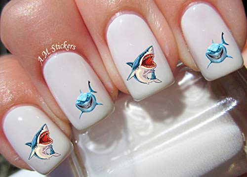 Sharks Water Nail Art Transfers Stickers Decals - Set of