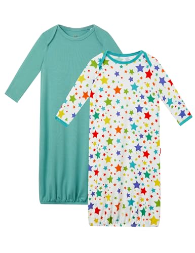 Bamboo Viscose 2-Pack Baby Gowns for Boys and Girls Long Sleeve Infant and Newborn Sleepers