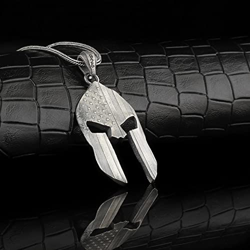 American Flag Necklace, Patriot Necklace Sterling Silver, American Flag Pendant, Spartan Helmet Necklace, Spartan Pendant, Warrior Necklace (ONLY PENDANT)3