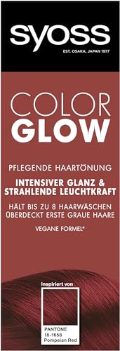 Syoss Color Glow Pflegende Haartönung Pompeian Red Pantone 18-1658 (1 x 100 ml), semi-permanente Coloration für strahlende Farbintensität bis zu 8 Haarwäschen, ohne das Haar zu schädigen