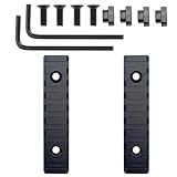 ATFLBOX 2 Stück Picatinny-Schienen für Mlock, 9 Slot Metall Mloc Picatinny-Schiene mit 4 T-Muttern & Schrauben, 2 Inbusschlüssel