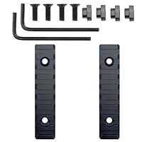 ATFLBOX 2 Stück Picatinny-Schienen für Mlock, 9 Slot Metall Mloc Picatinny-Schiene mit 4 T-Muttern & Schrauben, 2 Inbusschlüssel