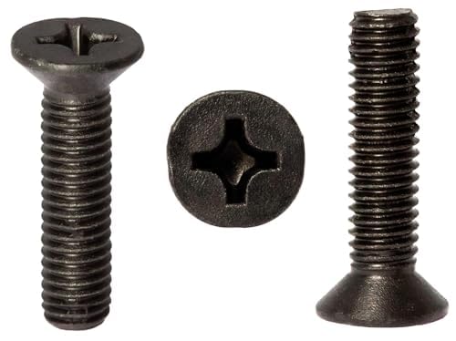 M5 (5mm x 80mm) Black Zinc Flake Phillips Countersunk Machine Screws Metric Flat Head Steel Fully Threaded DIN 965 (Pack of 20) H14BCD