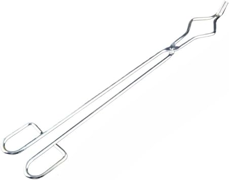 Chrome-Plated Round Steel Crucible Tongs, 2060 cm Laboratory Handling Tool for Muffle Furnaces, Heat-Resistant Stainless Steel Grip for Research Use (60cm Chrome Round Bar)
