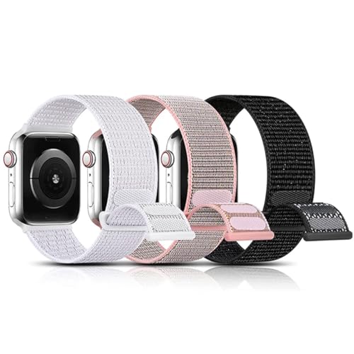 Pulseira Esportiva Nylon Estilo Loop Cores Vivas para Watch 41mm 45mm Ultra 49mm (49mm, Verde)