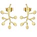 Produktbild Springlight S925 Sterling Silber Ohrstecker Baum des Lebens Blatt Ohrringe Natürlicher Handgemachter Schmuck Geschenke für Frauen Personalisierte Geschenke.(Gold)