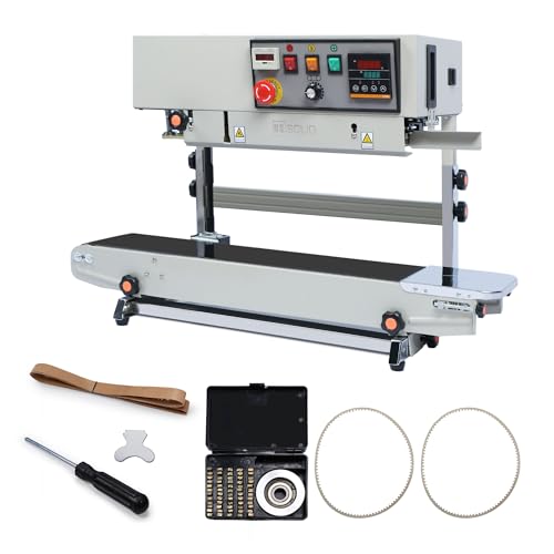 U.S. SOLID Vertical Automatic Continuous Sealing Machine with Digital Temperature Control, Vertical Band Sealer for 0.02-0.8mm PVC Bag Films Stamp Coding 110V/60HZ