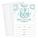 Utaqer 4'x6' Donut oh Baby Sprinkle Baby Shower Invitation Cards With Envelopes set of 25, Gender Reveal Party for Baby Boys & Girls, Gender Neutral Party Supplies/bbinvite-b008