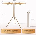 Foldable Tripod Clothes Drying Rack,Beechwood & Portable Laundry Stand, Space-Saving Collapsible Hanger with 16 Arms for Indoor & Outdoor Drying – Easy Setup, Stable Base, Fast Air-Drying Design
