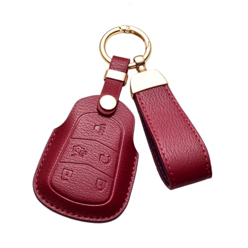 Coque de clé Cadillac cuir étui protection 5 6 boutons Escalade XT4