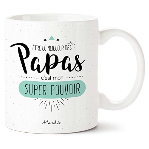 Manahia - Mug Papa Super Pouvoir - Cadeau Fête des Pères Unique