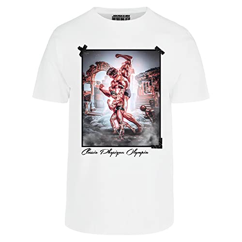 JOUSKA MX Sports T-Shirt Bodybuilding Gym Printed Arnold & Cbum (as1, Alpha, x_l, Regular, Regular, White)